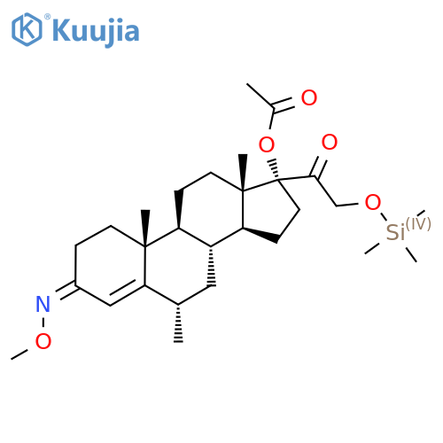[(3Z,6S,8R,9S,10R,13S,14S,17R)-3-Methoxyimino-6,10,13-trimethyl-17-(2-trimethylsilyloxyacetyl)-2,6,7,8,9,11,12,14,15,16-decahydro-1H-cyclopenta[a]phenanthren-17-yl] acetate structure
