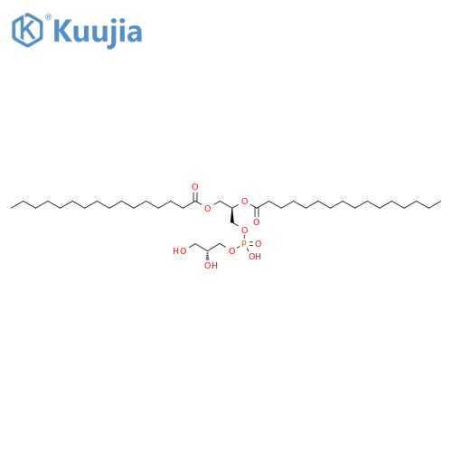 Hexadecanoic acid, 1,​1'-​[(1R)​-​1-​[[[[(2R)​-​2,​3-​dihydroxypropoxy]​hydroxyphosphinyl]​oxy]​methyl]​-​1,​2-​ethanediyl] ester structure