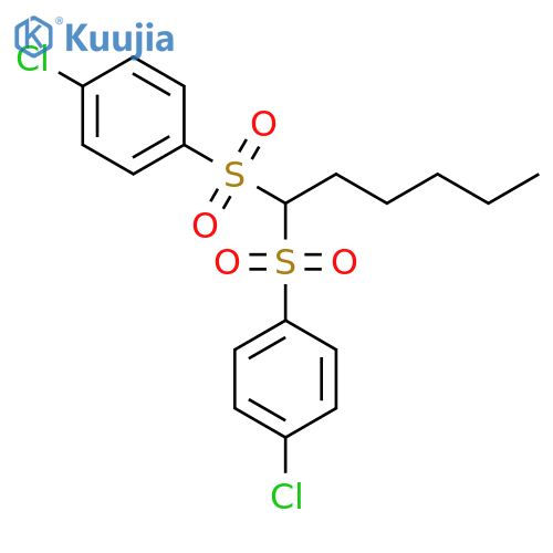 Benzene, 1,1'-[hexylidenebis(sulfonyl)]bis[4-chloro- structure