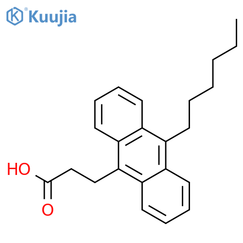 9-Anthracenepropanoic acid, 10-hexyl- structure