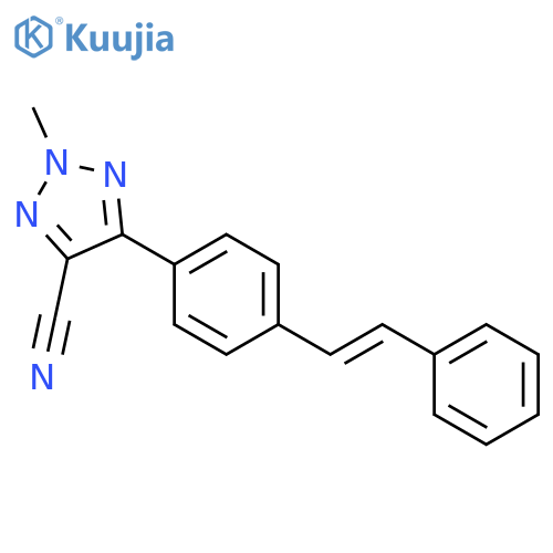 2H-1,2,3-Triazole-4-carbonitrile, 2-methyl-5-[4-(2-phenylethenyl)phenyl]- structure