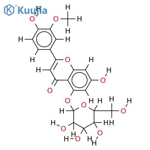 5-O-beta-D-Glucopyranoside-4',5,7-Trihydroxy-3'-methoxyflavone structure