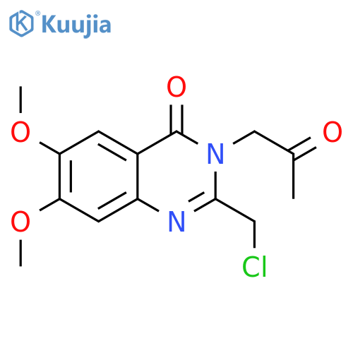 2-(chloromethyl)-6,7-dimethoxy-3-(2-oxopropyl)-3,4-dihydroquinazolin-4-one structure