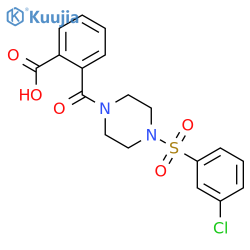 2-({4-[(3-chlorophenyl)sulfonyl]piperazin-1-yl}carbonyl)benzoic acid structure