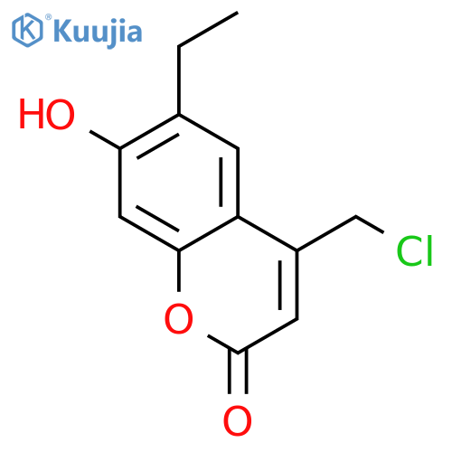 4-(chloromethyl)-6-ethyl-7-hydroxy-2H-chromen-2-one structure