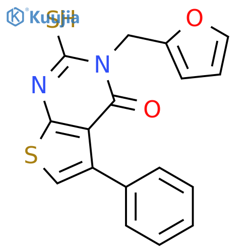 3-(furan-2-yl)methyl-5-phenyl-2-sulfanyl-3H,4H-thieno2,3-dpyrimidin-4-one structure