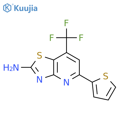 5-(Thiophen-2-yl)-7-(trifluoromethyl)-1,3thiazolo4,5-bpyridin-2-amine structure