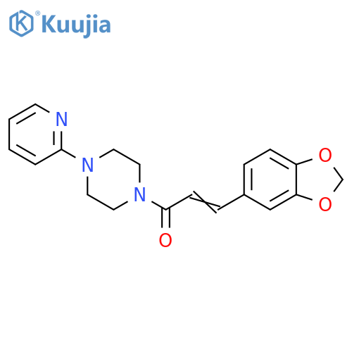 (2E)-3-(2H-1,3-benzodioxol-5-yl)-1-[4-(pyridin-2-yl)piperazin-1-yl]prop-2-en-1-one structure