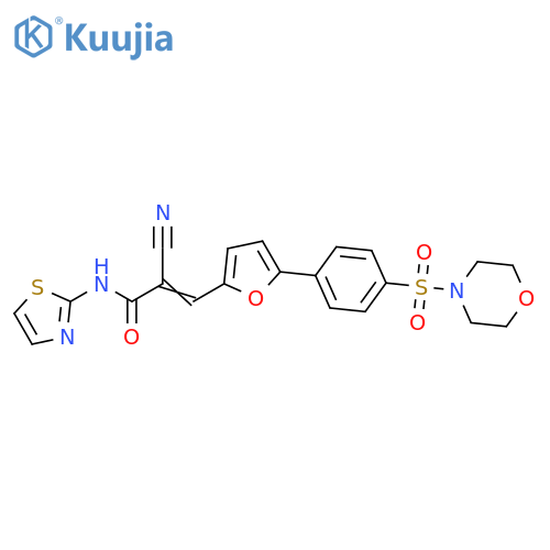 2-Cyano-3-[5-[4-(4-morpholinylsulfonyl)phenyl]-2-furanyl]-N-2-thiazolyl-2-propenamide structure