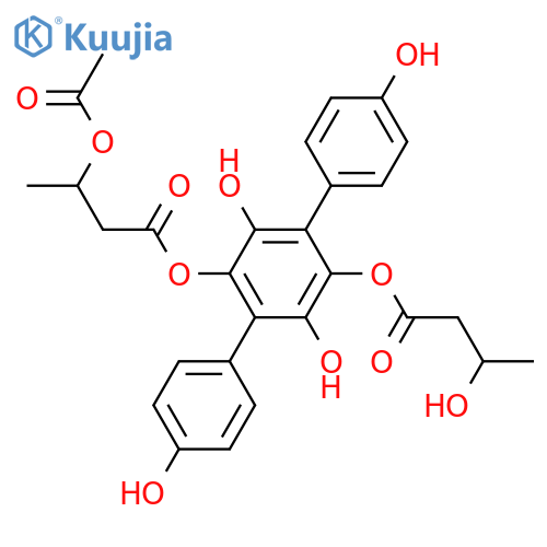 [p-Terphenyl]-2',3',4,4'',5',6'-hexol; 2'-(3S-Acetoxybutanoyl), 5'-(3S-hydroxybutanoyl) structure