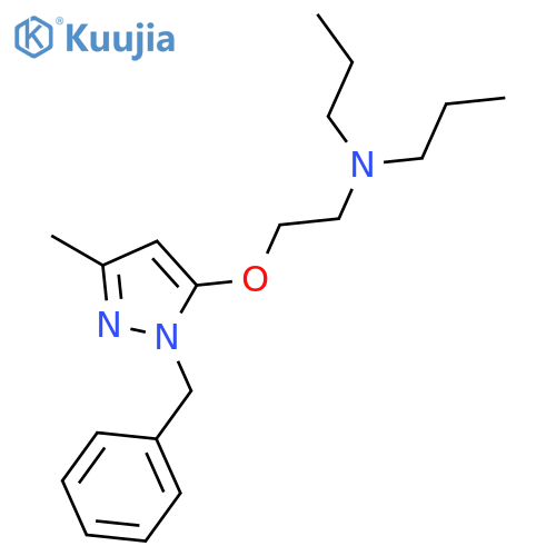 N-{2-[(1-benzyl-3-methyl-1H-pyrazol-5-yl)oxy]ethyl}-N-propylpropan-1-amine structure