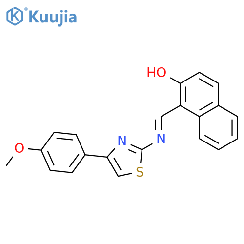 2-NAPHTHALENOL, 1-[[[4-(4-METHOXYPHENYL)-2-THIAZOLYL]IMINO]METHYL]- structure
