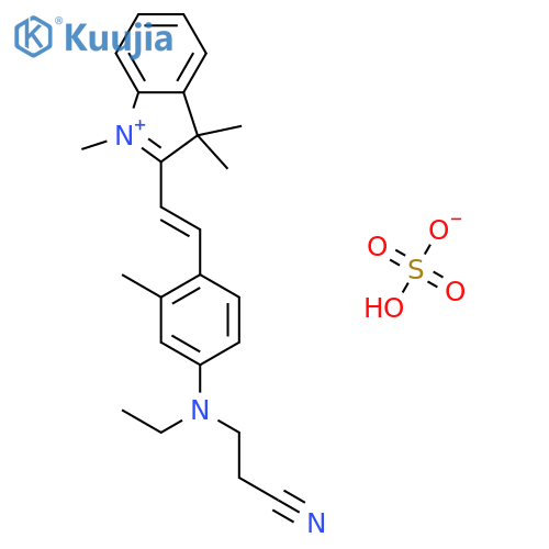 3H-Indolium, 2-(2-(4-((2-cyanoethyl)ethylamino)-2-methylphenyl)ethenyl)-1,3,3-trimethyl-, sulfate (1:1) structure