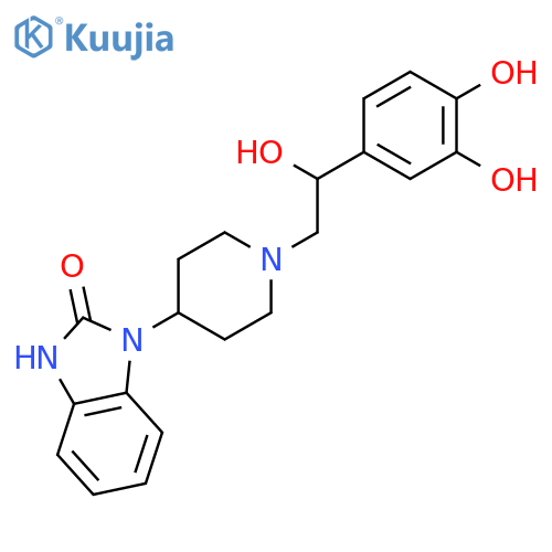 1-{1-[2-(3,4-dihydroxyphenyl)-2-hydroxyethyl]piperidin-4-yl}-1,3-dihydro-2H-benzimidazol-2-one structure