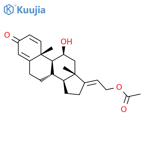 Pregna-1,4,17(20)-trien-3-one, 21-(acetyloxy)-11-hydroxy-, (11b)- structure