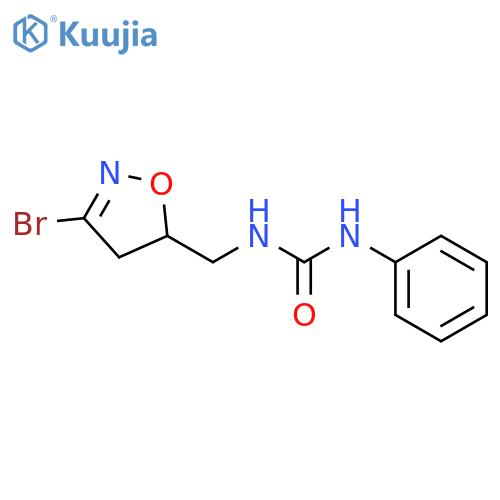 Urea, N-[(3-bromo-4,5-dihydro-5-isoxazolyl)methyl]-N'-phenyl- structure