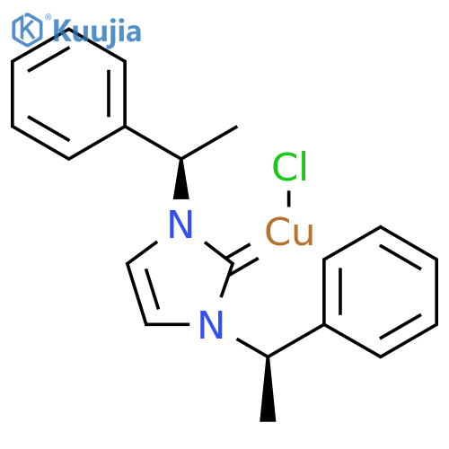Copper,chloro[1,3-dihydro-1,3-bis[(1R)-1-phenylethyl]-2H-imidazol-2-ylidene]- structure