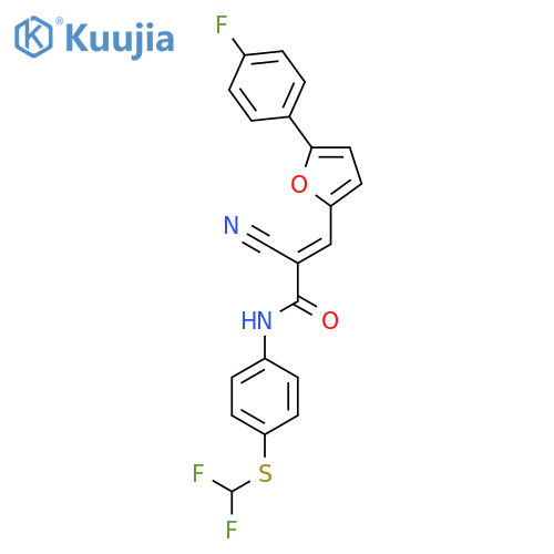 2-cyano-N-{4-[(difluoromethyl)sulfanyl]phenyl}-3-[5-(4-fluorophenyl)furan-2-yl]prop-2-enamide structure