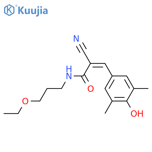 2-cyano-N-(3-ethoxypropyl)-3-(4-hydroxy-3,5-dimethylphenyl)prop-2-enamide structure
