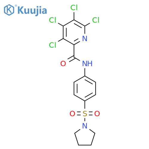3,4,5,6-tetrachloro-N-[4-(pyrrolidine-1-sulfonyl)phenyl]pyridine-2-carboxamide structure