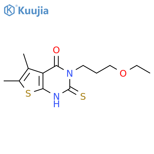 3-(3-Ethoxypropyl)-5,6-dimethyl-2-sulfanyl-3H,4H-thieno2,3-dpyrimidin-4-one structure