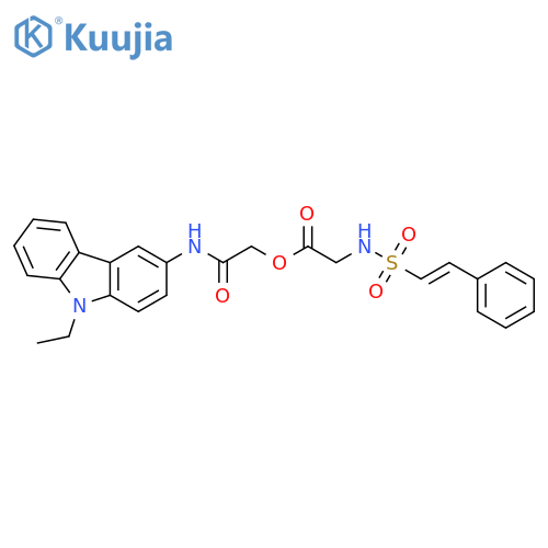 [(9-ethyl-9H-carbazol-3-yl)carbamoyl]methyl 2-(2-phenylethenesulfonamido)acetate structure