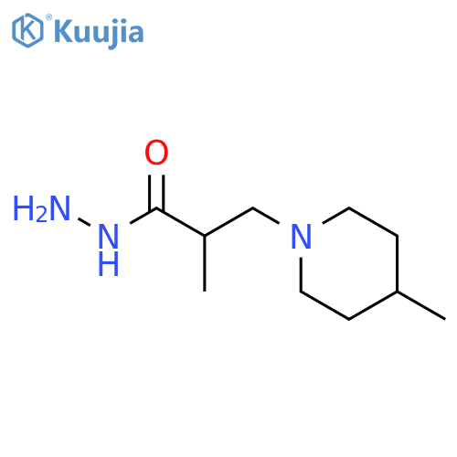 2-methyl-3-(4-methylpiperidin-1-yl)propanehydrazide structure