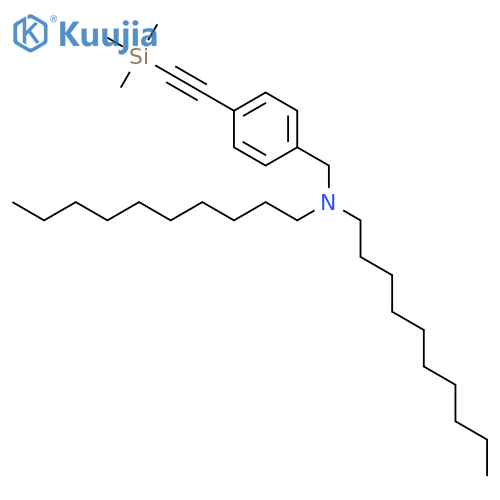 Benzenemethanamine, N,N-didecyl-4-[(trimethylsilyl)ethynyl]- structure