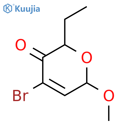 2H-Pyran-3(6H)-one, 4-bromo-2-ethyl-6-methoxy- structure