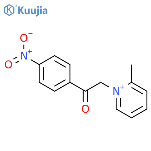 2-Methyl-1-[2-(4-nitro-phenyl)-2-oxo-ethyl]-pyridinium structure