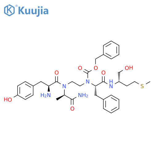 D-Alaninamide, L-tyrosyl-N-[2-[[(1S)-2-[[(1S)-1-(hydroxymethyl)-3-(methylthio)propyl]amino]-2-oxo-1-(phenylmethyl)ethyl][(phenylmethoxy)carbonyl]amino]ethyl]- (9CI) structure