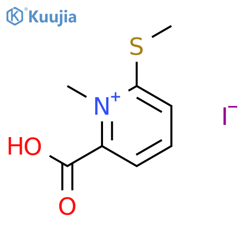 Pyridinium, 2-carboxy-1-methyl-6-(methylthio)-, iodide structure