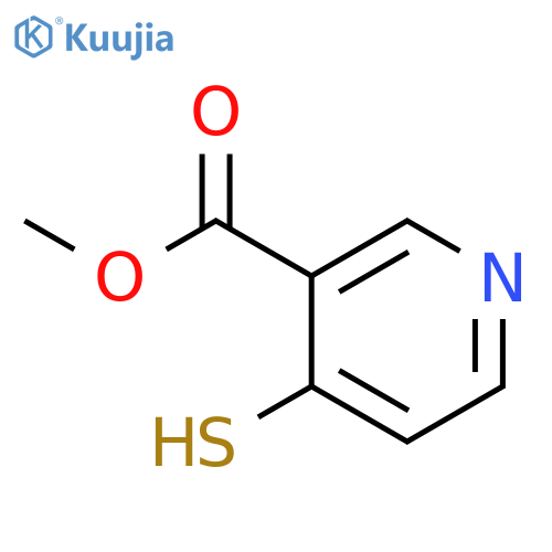 3-Pyridinecarboxylic acid, 4-mercapto-, methyl ester structure