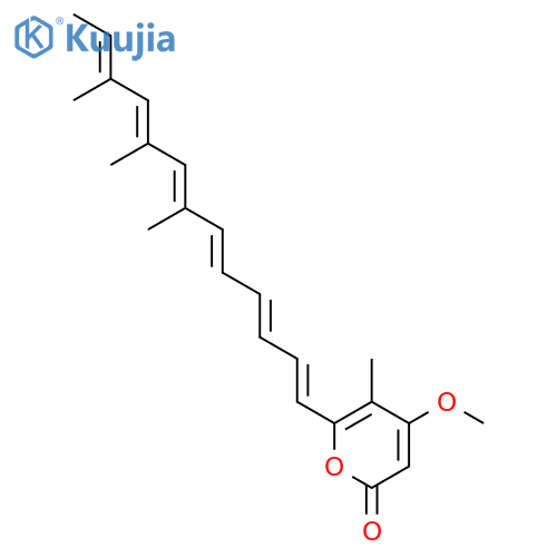 2H-Pyran-2-one,4-methoxy-5-methyl-6-[(1E,3E,5E,7E,9E,11E)-7,9,11-trimethyl-1,3,5,7,9,11-tridecahexaenyl]-(9CI) structure