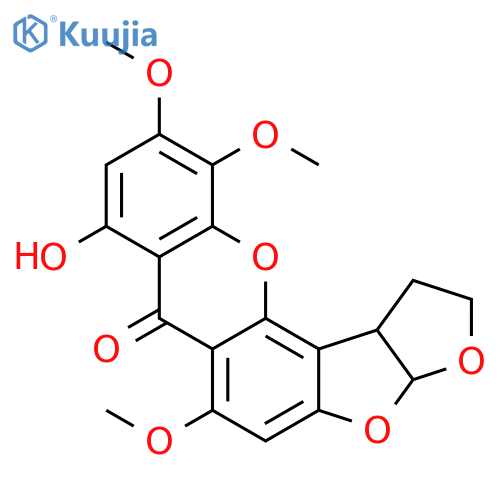 7H-Furo[3',2':4,5]furo[2,3-c]xanthen-7-one,1,2,3a,12c-tetrahydro-8-hydroxy-6,10,11-trimethoxy-, (3aR-cis)- (9CI) structure