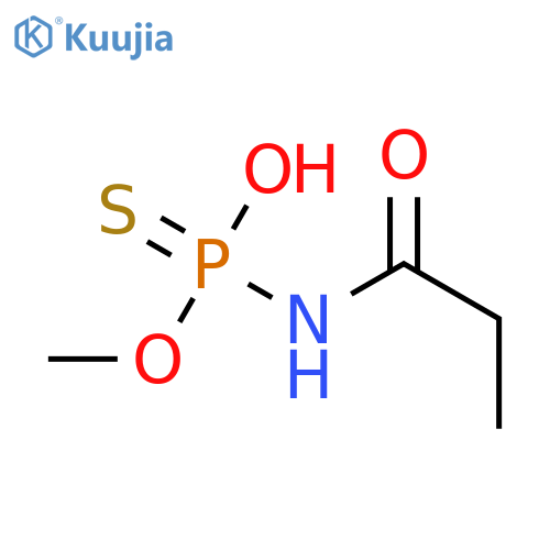 Phosphoramidothioicacid, (1-oxopropyl)-, O-methyl ester (9CI) structure