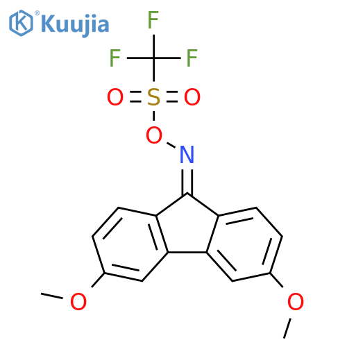 9H-Fluoren-9-one, 3,6-dimethoxy-, O-[(trifluoromethyl)sulfonyl]oxime structure