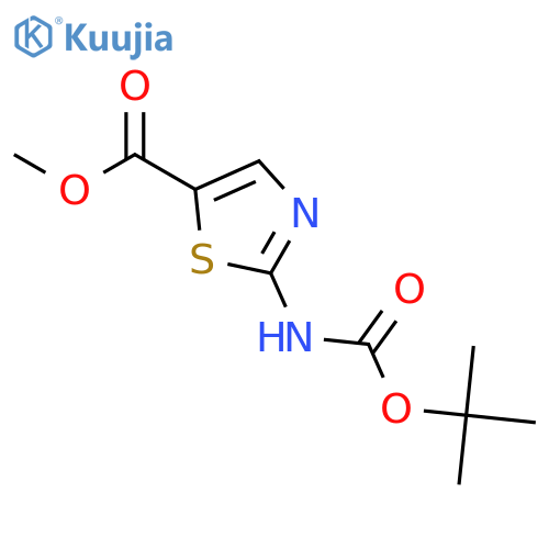 methyl 2-{[(tert-butoxy)carbonyl]amino}-1,3-thiazole-5-carboxylate structure