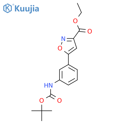 Ethyl 5-(3-((tert-butoxycarbonyl)amino)phenyl)isoxazole-3-carboxylate structure
