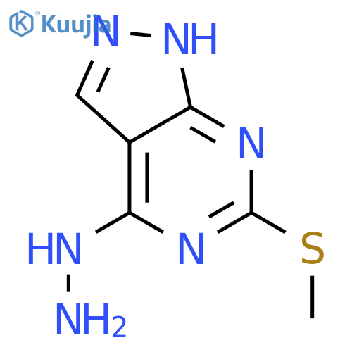 4-Hydrazinyl-6-(methylthio)-1H-pyrazolo[3,4-d]pyrimidine structure