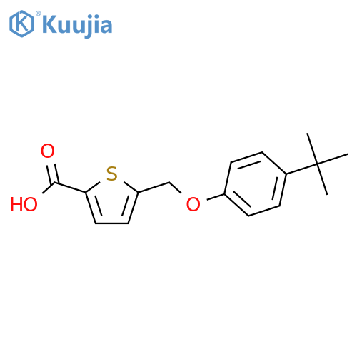 5-((4-(tert-Butyl)phenoxy)methyl)thiophene-2-carboxylic acid structure