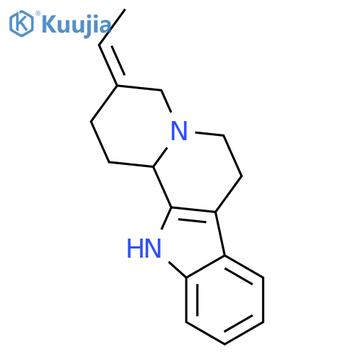 (+/-)-(E)-3-ethylidene-1,2,3,4,6,7,12,12b-octahydroindolo[2,3-a]quinolizine structure
