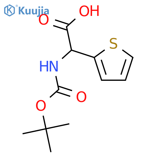 (2R)-2-(tert-butoxycarbonylamino)-2-(2-thienyl)acetic acid structure