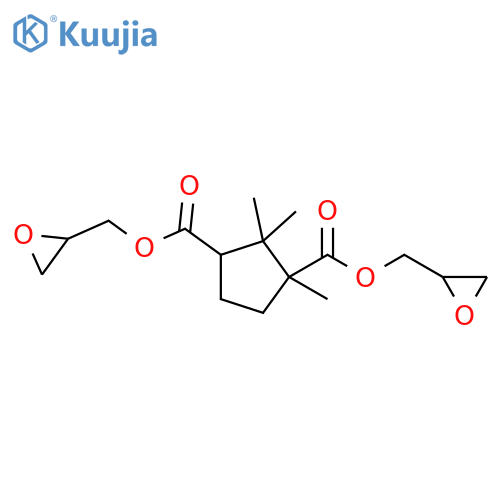 1,3-Cyclopentanedicarboxylic acid, 1,2,2-trimethyl-, 1,3-bis(2-oxiranylmethyl) ester structure