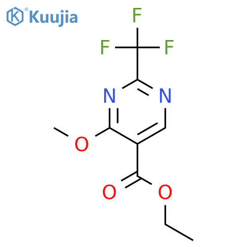 5-Pyrimidinecarboxylic acid, 4-methoxy-2-(trifluoromethyl)-, ethyl ester structure