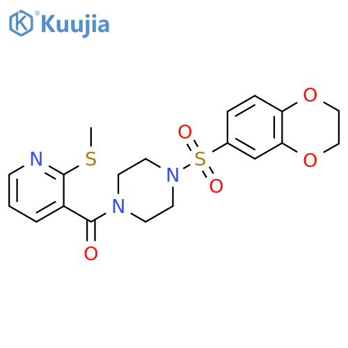1-(2,3-Dihydro-1,4-benzodioxine-6-sulfonyl)-4-[2-(methylsulfanyl)pyridine-3-carbonyl]piperazine structure