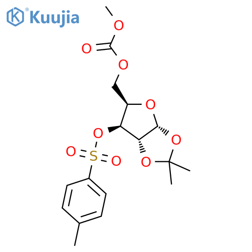 5-O-Carbomethoxy-1,2-O-isopropylidene-3-O-p-toluenesulfonyl-a-D-xylofuranose structure