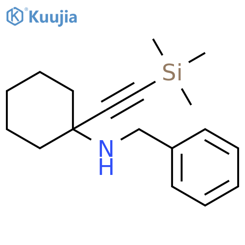 BENZENEMETHANAMINE, N-[1-[(TRIMETHYLSILYL)ETHYNYL]CYCLOHEXYL]- structure