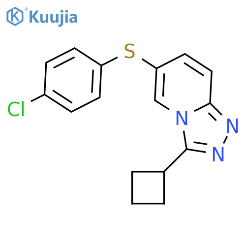 1,2,4-TRIAZOLO[4,3-A]PYRIDINE, 6-[(4-CHLOROPHENYL)THIO]-3-CYCLOBUTYL- structure