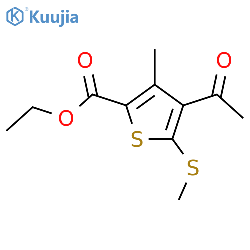 2-Thiophenecarboxylicacid, 4-acetyl-3-methyl-5-(methylthio)-, ethyl ester structure